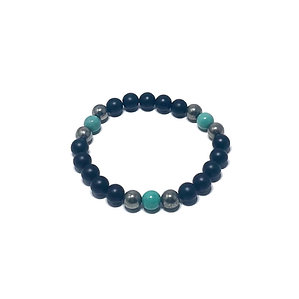 Chrysoprase, Pyrite and Onyx Bracelet