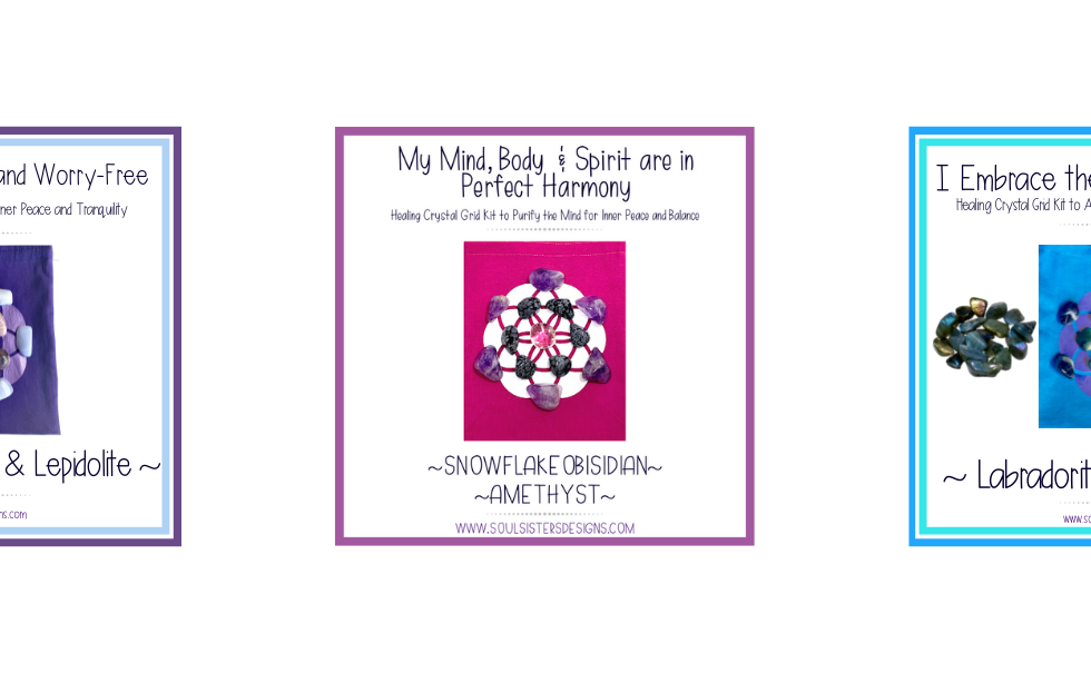 Healing Crystal Sacred Geometry Grid Kits Handmade by Soul Sisters Designs