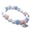Thumbnail: Pink Opal, Angelite and Howlite Healing Crystal Bracelet with Elephant Charm handmade by Soul Sisters Designs