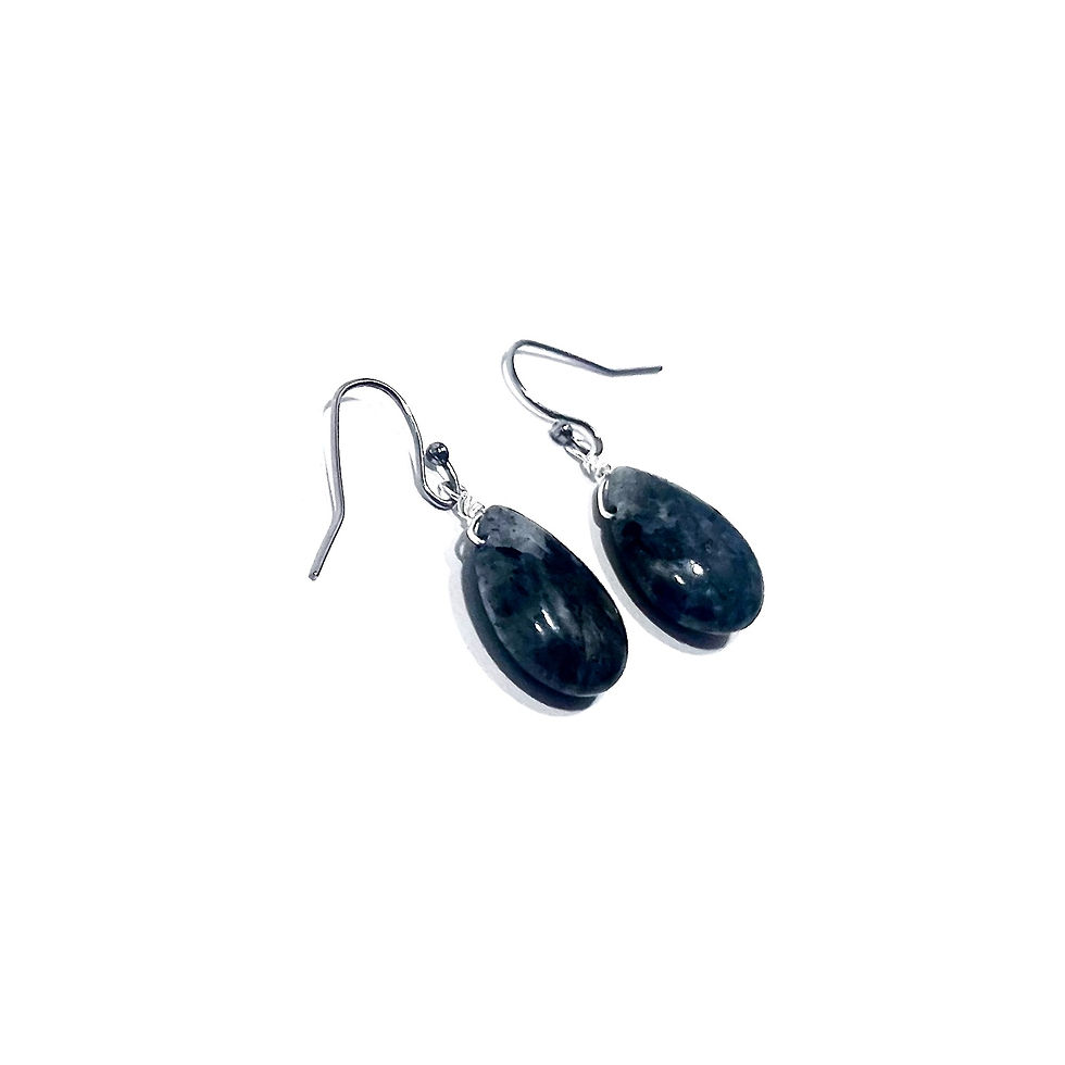 Norwegian Moonstone Healing Crystal Teardrop Earrings handmade by Soul Sisters Designs