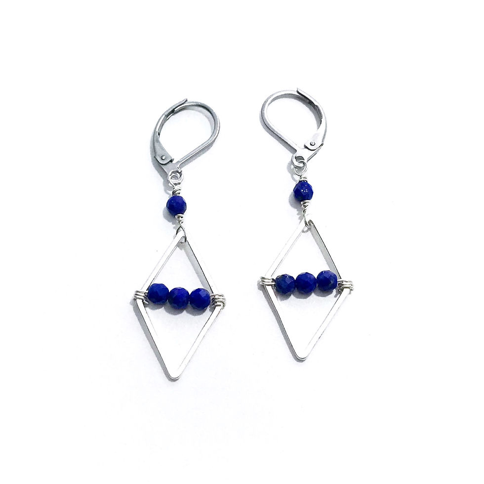 Lapis Lazuli Healing Crystal Earrings handmade by Soul Sisters Designs