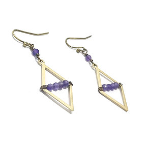 Amethyst Diamond Earrings