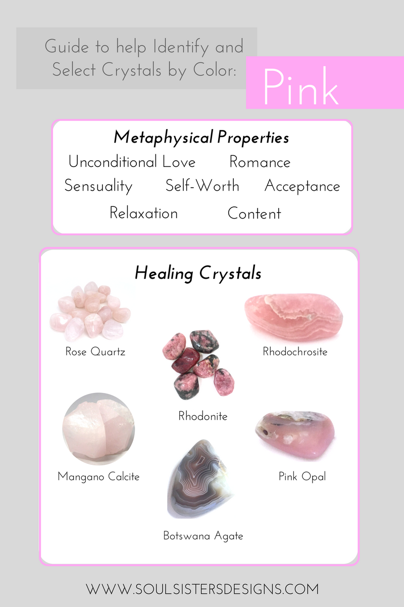 Guide to Pink Healing Crystals by Soul Sisters Designs