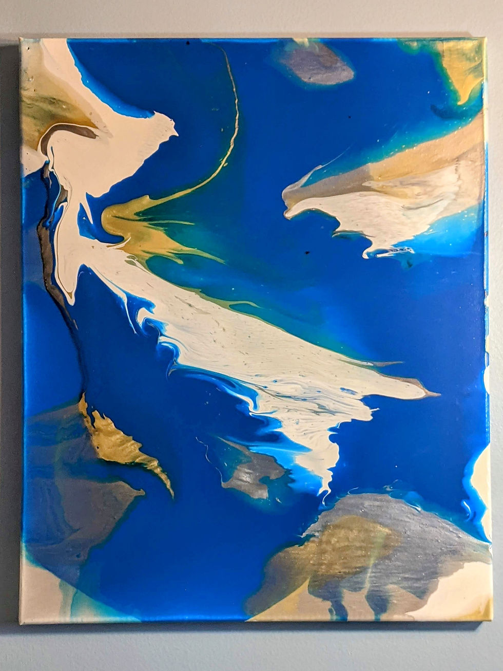 Golden Drift – Abstract Acrylic Pour #1