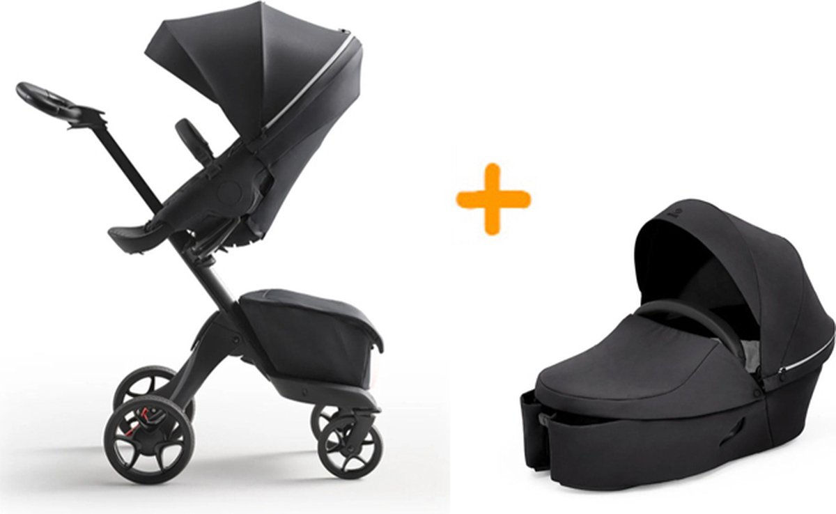 Stokke kinderwagen Xplory X - Rich Black mét reiswieg!