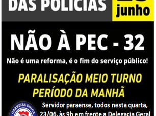 ATENÇÃO: Paralisação nesta quarta, dia 23/06