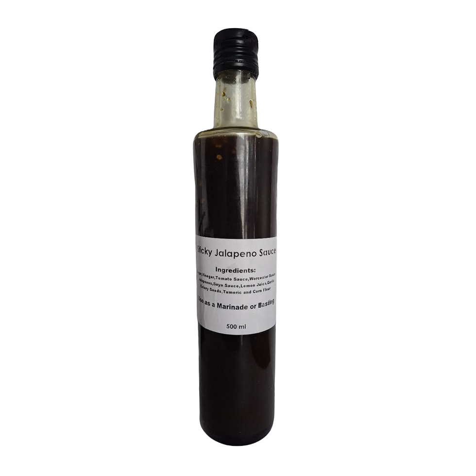 front view Jumping Jackal Sticky Jalapeño Sauce 500ml