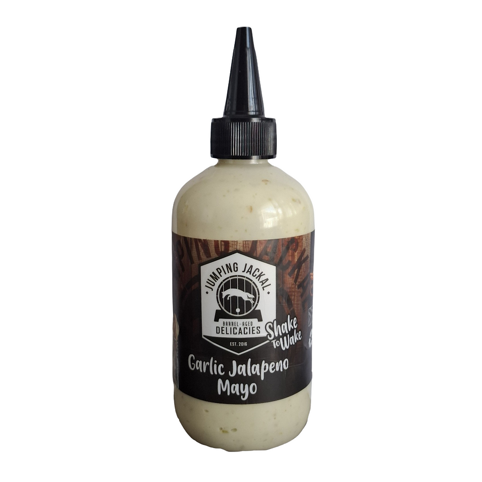 front view Jumping Jackal Garlic Jalapeño Mayo 250ml