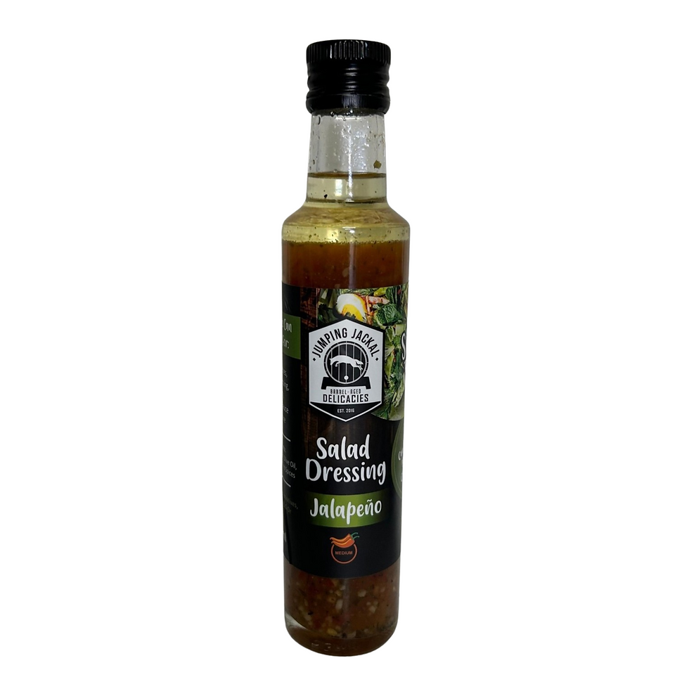 front view Jumping Jackal Jalapeño Salad Dressing 250ml