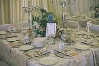 A venue hall with wedding decorations