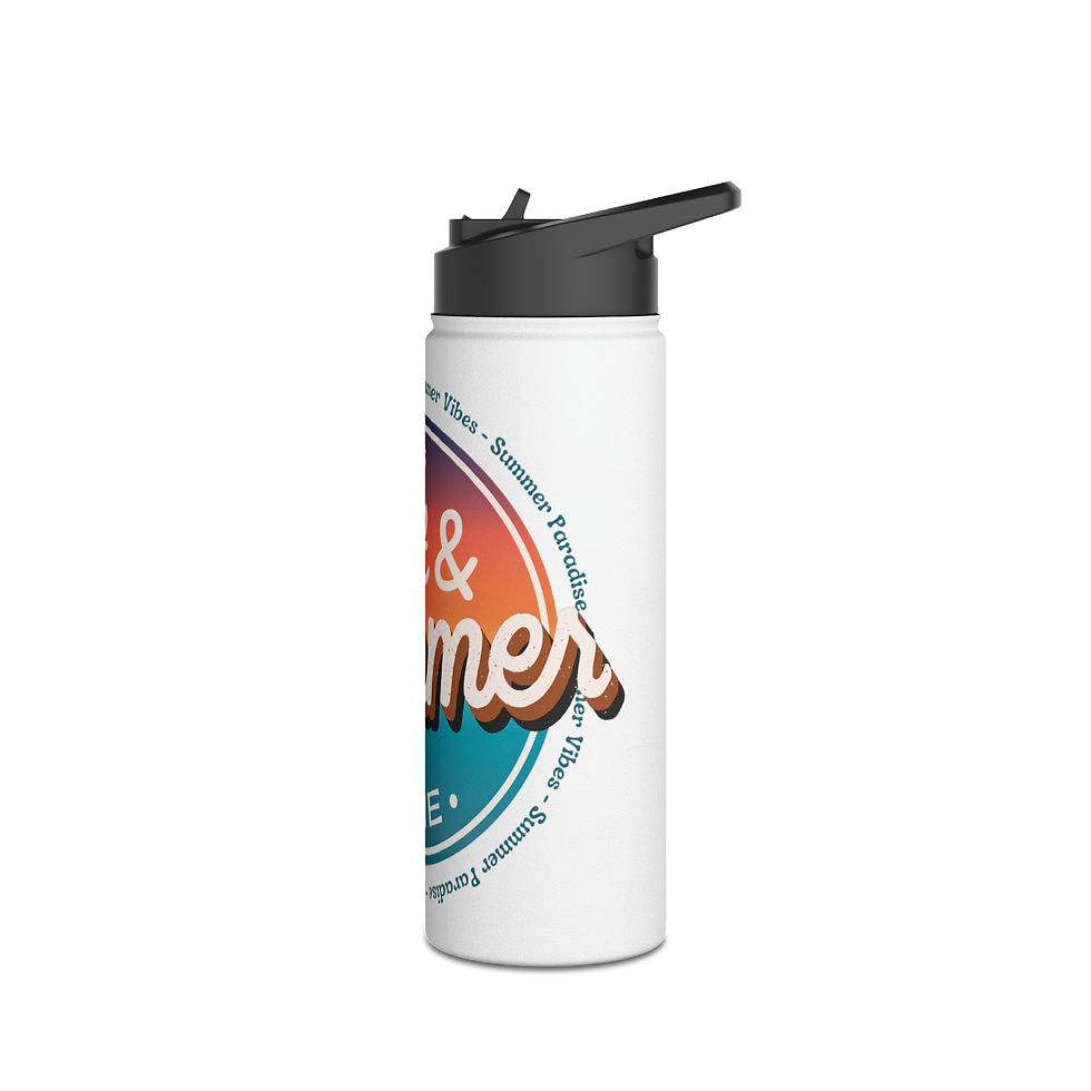 Thumbnail: Salt & Summer Stainless Steel Water Bottle, Standard Lid
