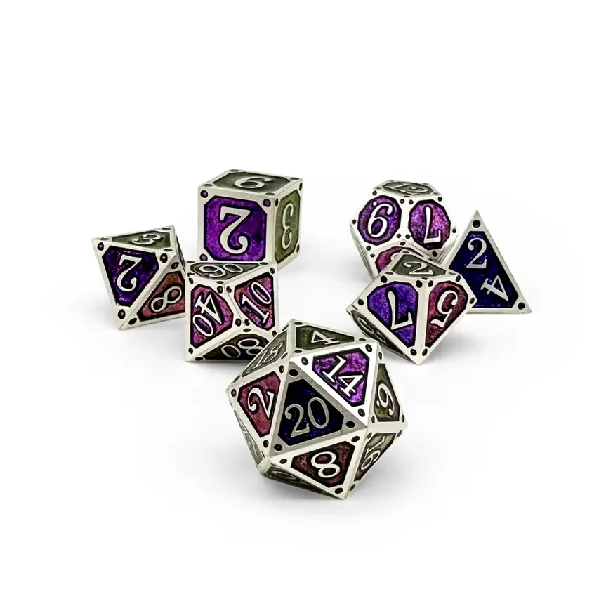 Thumbnail: Storybook: 7 Piece RPG Set Metal Dice - Norse Foundry