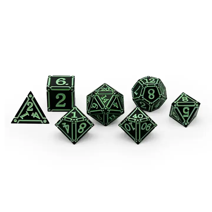 Thumbnail: 7 Piece RPG Set Metal Dice - Norse Foundry