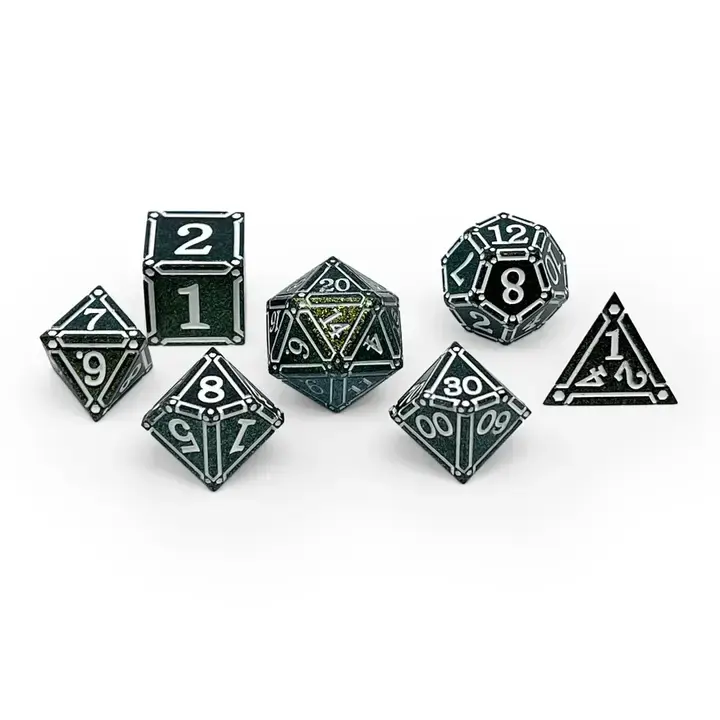 Thumbnail: 7 Piece RPG Set Metal Dice - Norse Foundry