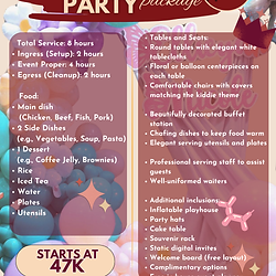 kiddie party package inclusions
