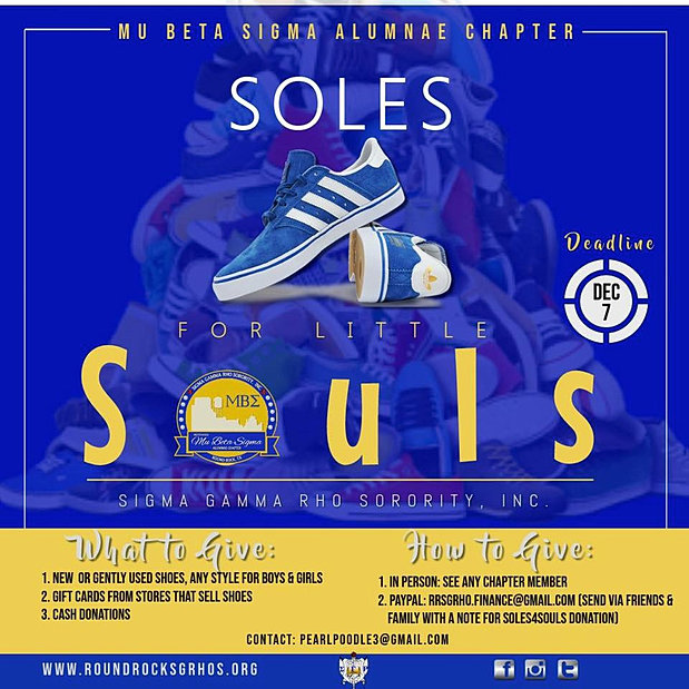 Sigma Gamma Rho Sorority Alumnae Chapter Round Rock, TX Soles for