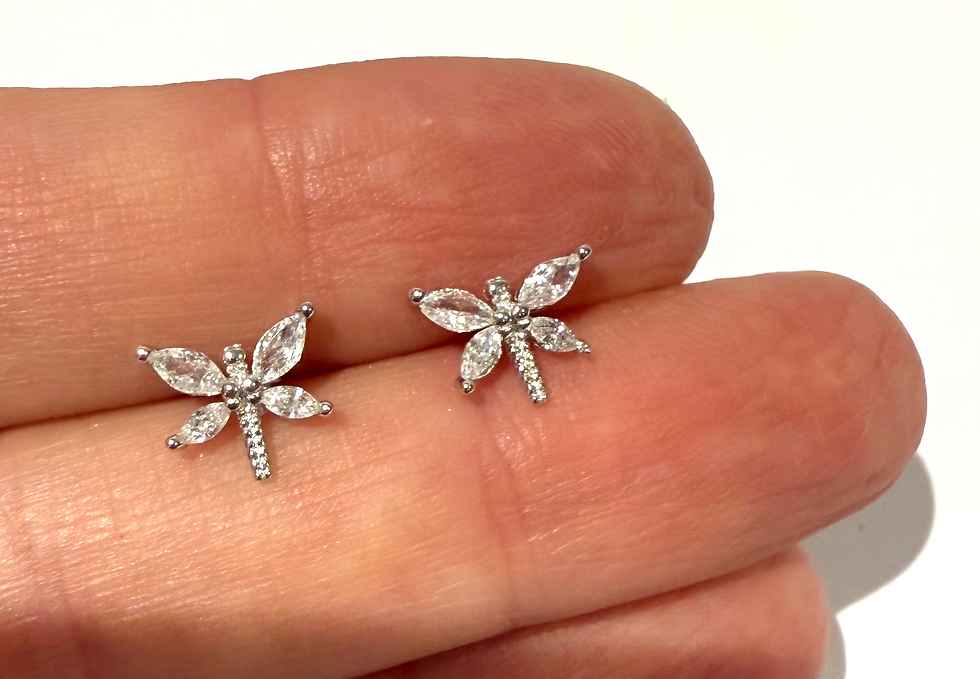 Thumbnail: Sterling silver, cubic zirconia, studs in a bottle 