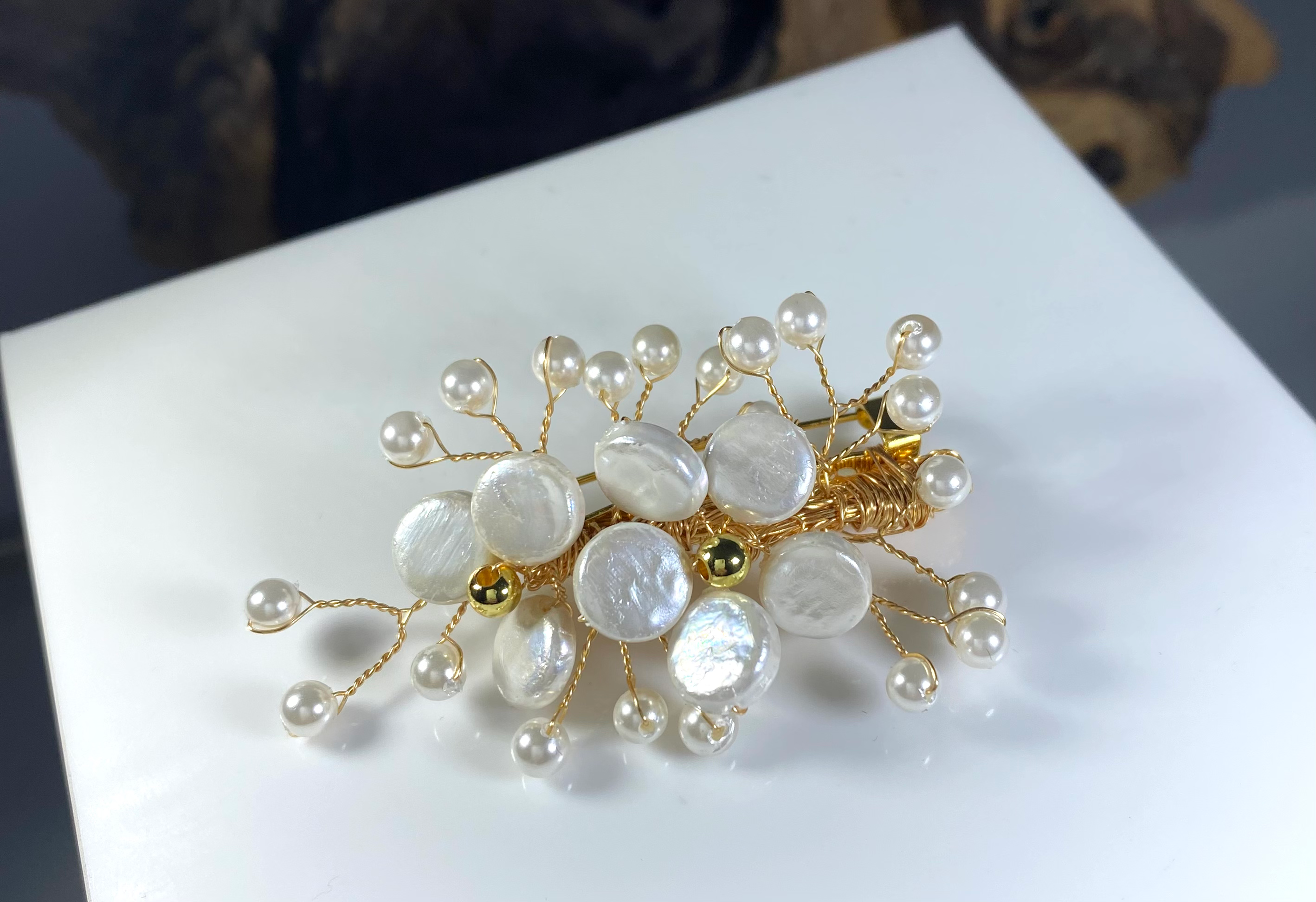 Cherry Blossom Pearl Brooch