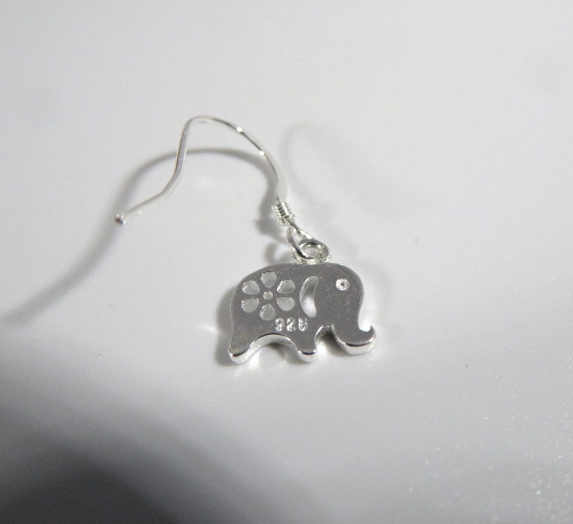 Thumbnail: Sterling silver elephant earrings 