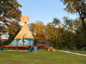The Reel Deal teepee at The Edge - Cave Run's Glamping Getaway in Kentucky.