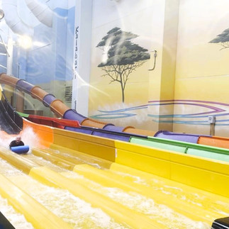 Indoor water slide at Kalahari Resort Round Rock's indoor water park.