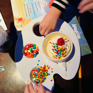 Kids dessert from Aquarium Restaurant at Downtown Aquarium in Houston, Texas.
