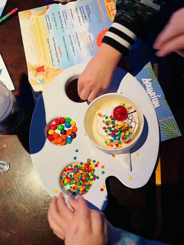 Kids dessert from Aquarium Restaurant at Downtown Aquarium in Houston, Texas.