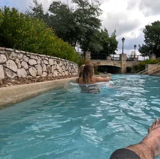 Relaxing in the lazy river at the JW Marriott San Antonio Hill Country Resort & Spa in Texas.