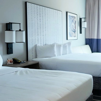 Double Queen Sofa Room at Kalahari Resort in Round Rock, Texas.