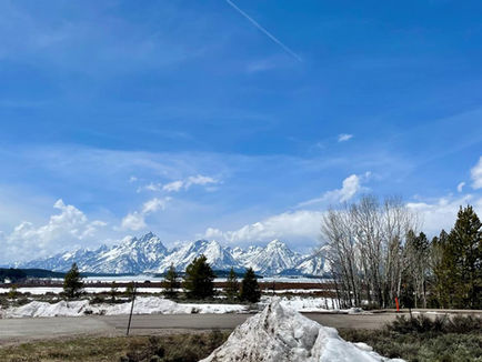 Grand Teton National Park- Grand Teton Mountain Rage covered in snow.