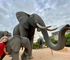 Elephant statues outside Kalahari Resort in Round Rock, Texas.