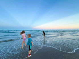 Family Traveling USA beach camping at Padre Island National Seashore