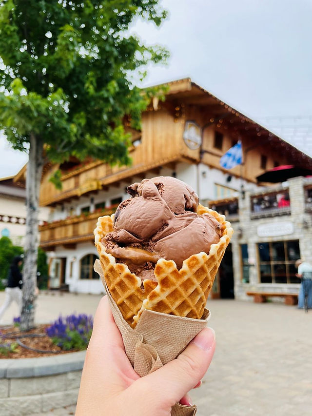 Ice cream in downtown Leavenworth, Washington.