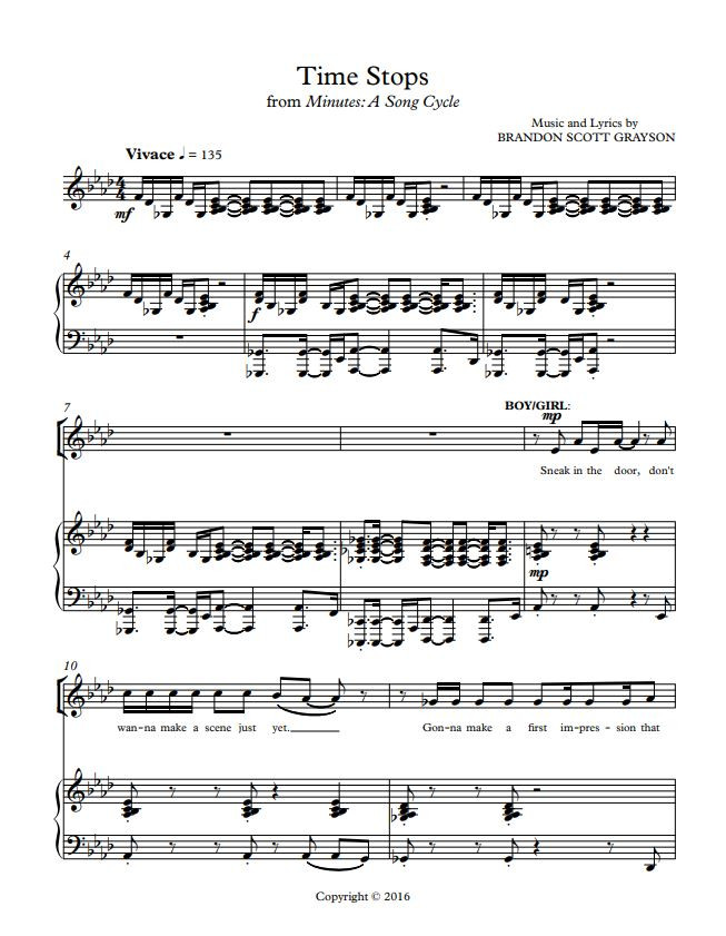Time Stops (Piano Vocal)