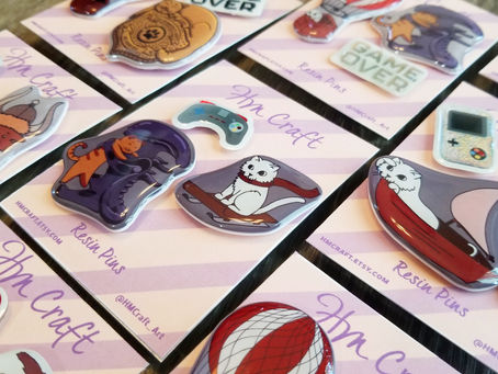 Making DIY Custom Lapel Pins from Shrink Plastic and Resin