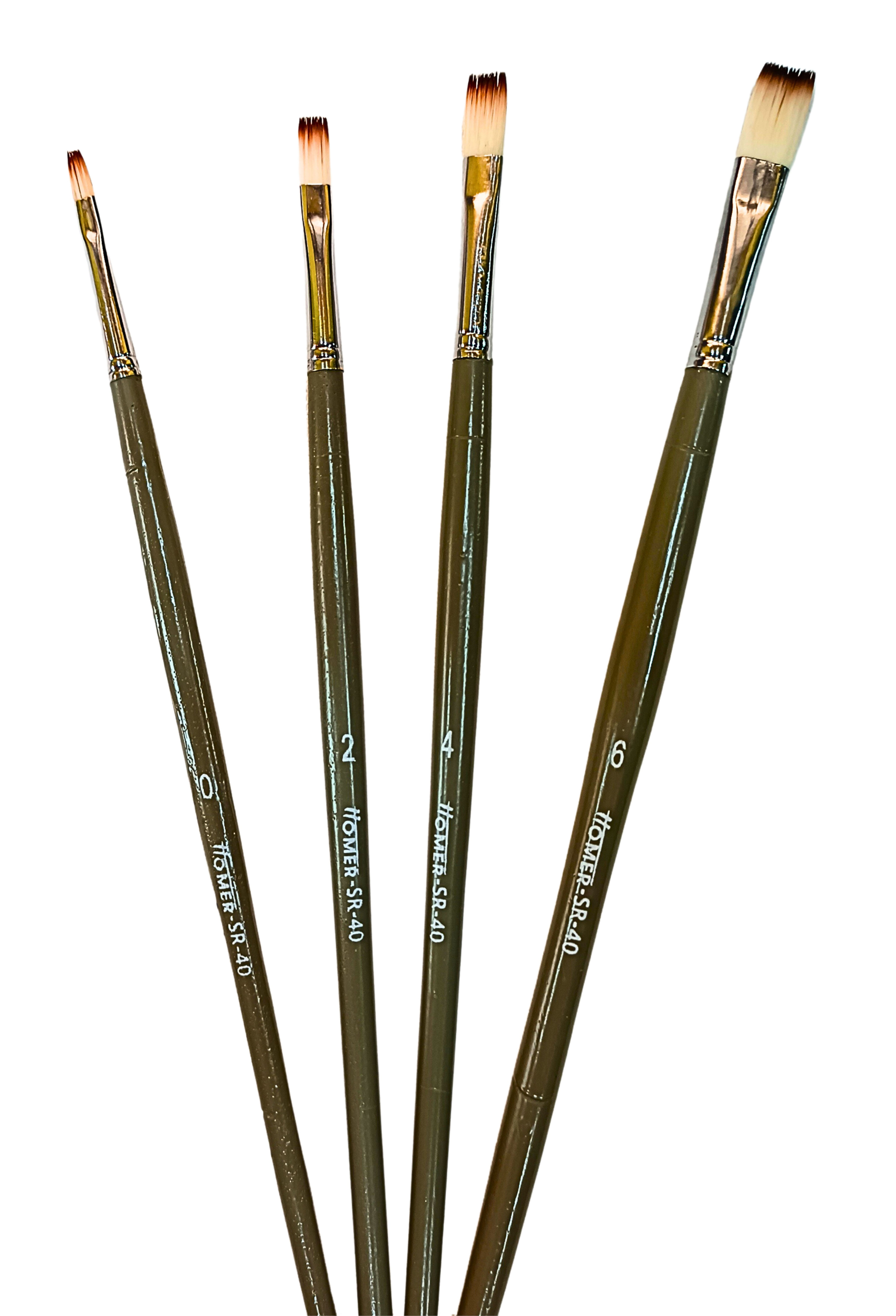 SR 40 Synthetic Flat Brush Set of 4