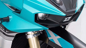 Scheinwerfer und Frontverkleidung der KOVE 800X RALLY in Blau / Türkis