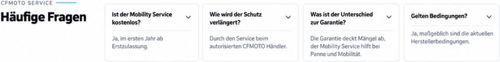 Häufige Fragen zum CFMOTO MOBILITY SERVICE