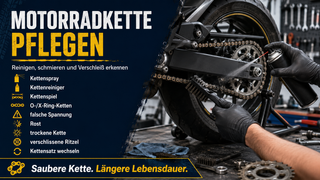 Motorradkette pflegen: Reinigen, schmieren und Verschleiß erkennen