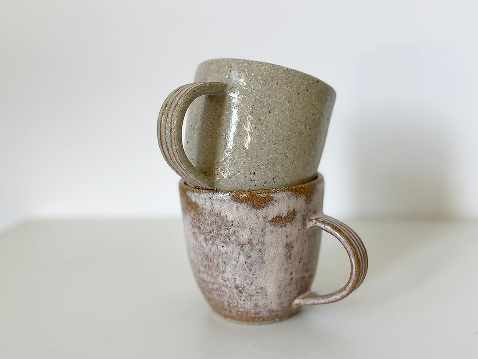 Thumbnail: Cream Fluted Handle Mug