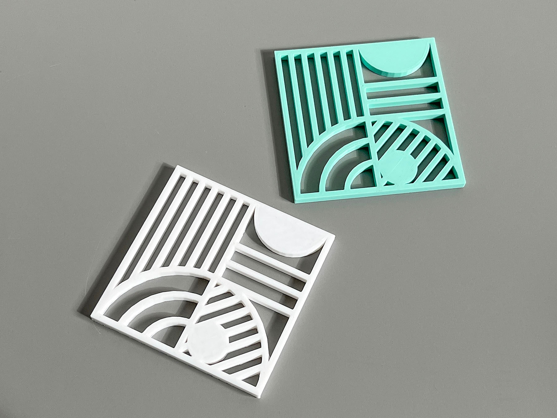 Set of 4 Geometric Art Coasters #1