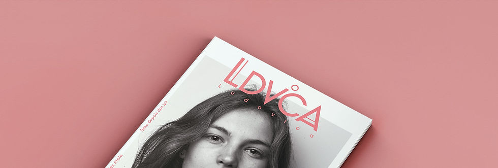 Magazine cover with logo