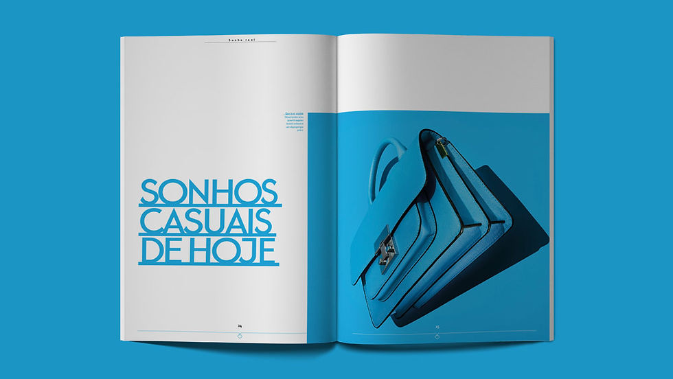 Magazine layout blue