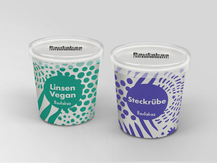 duas embalagens verde e azul