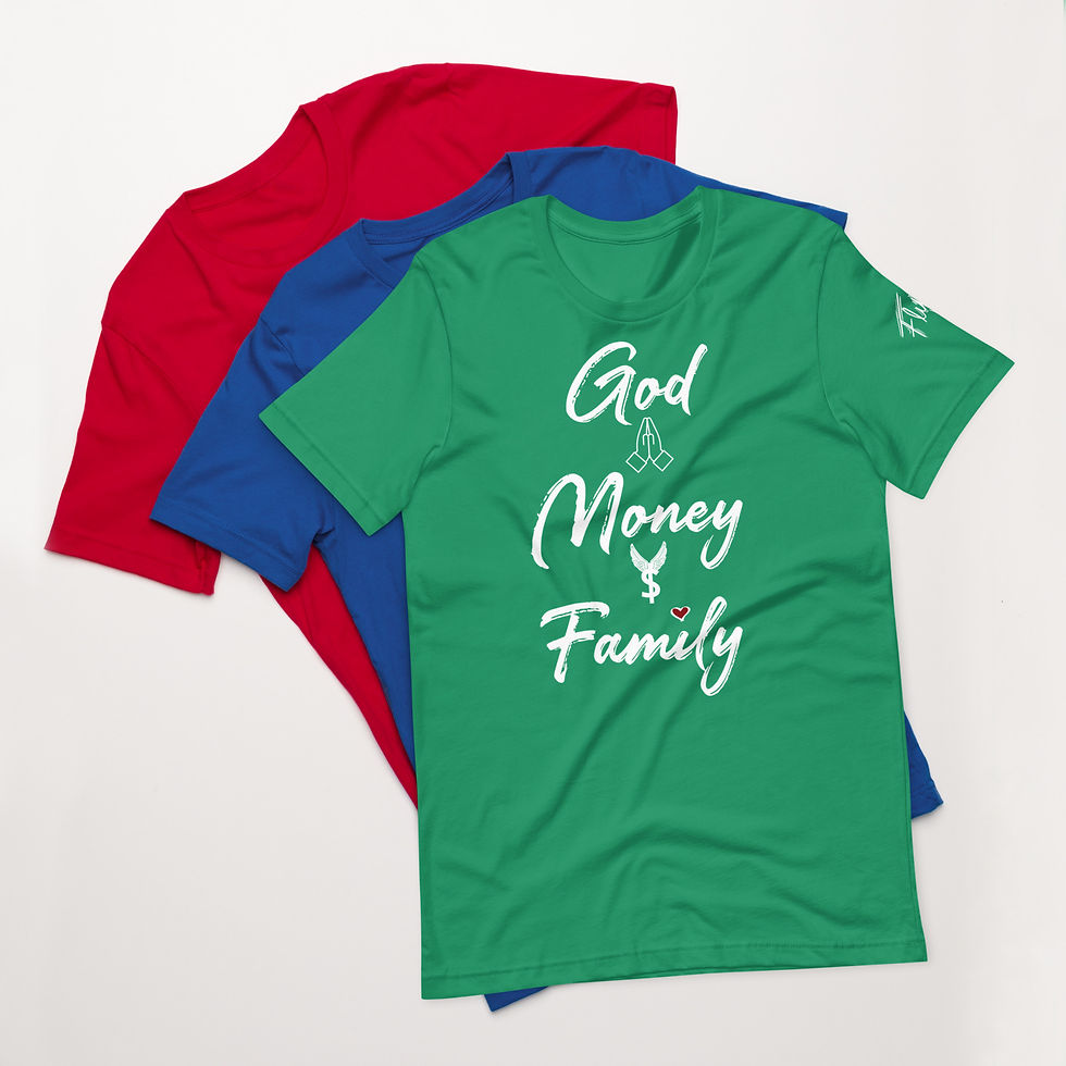 Thumbnail: "God, Money, Family" Unisex t-shirt