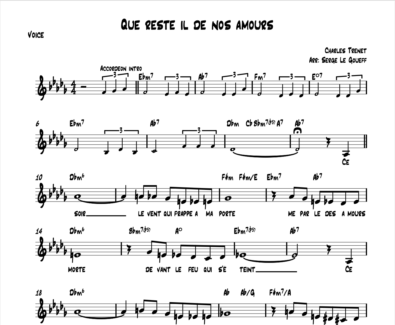 Que reste il de nos amours - MP3