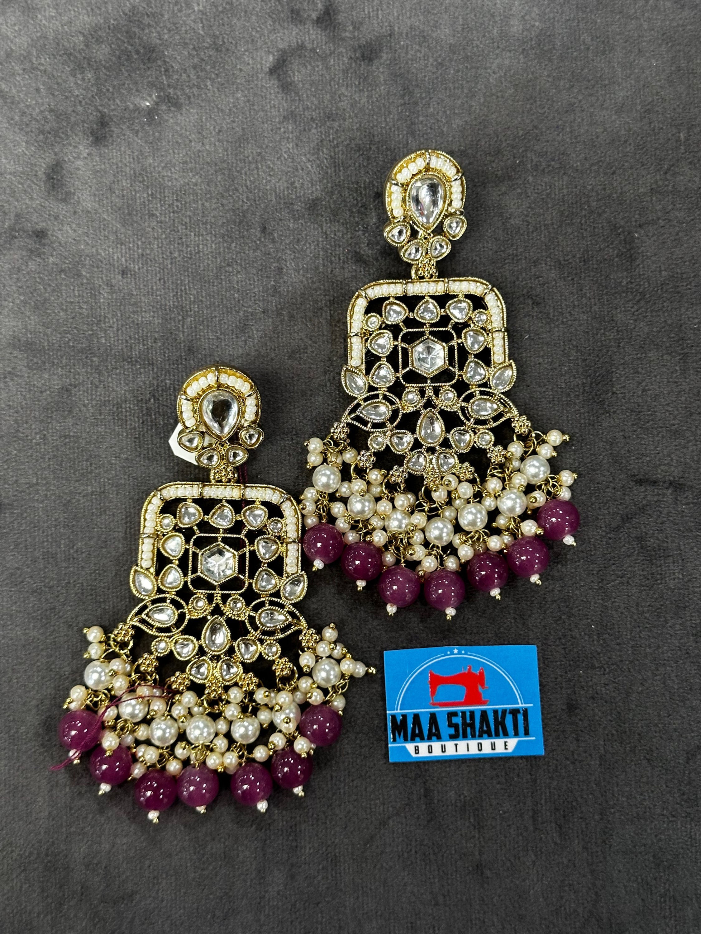 AntiqueGoldPurple Earring