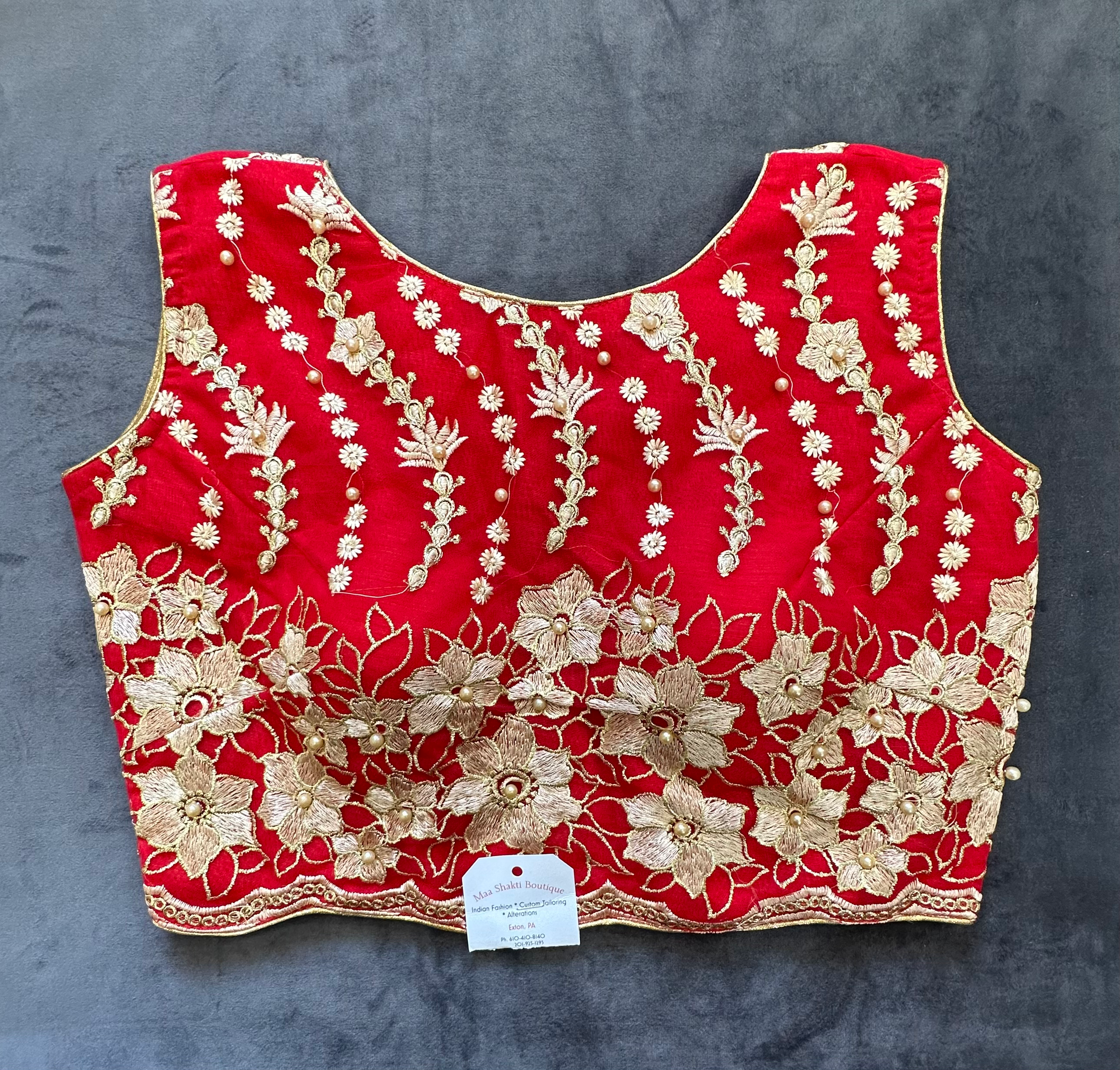 Red crop blouse 