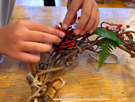 フィンランド風クリスマスリースづくり@名栗小学校 -Making a Finnish Christmas wreath at Naguri Elementary School-