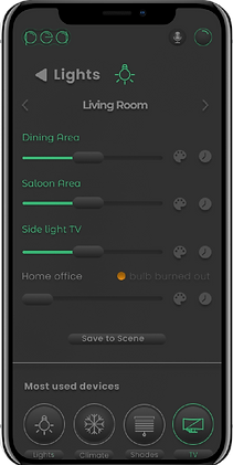 ui/ux project pea mobile app, design app, smart remote controller, interactive games